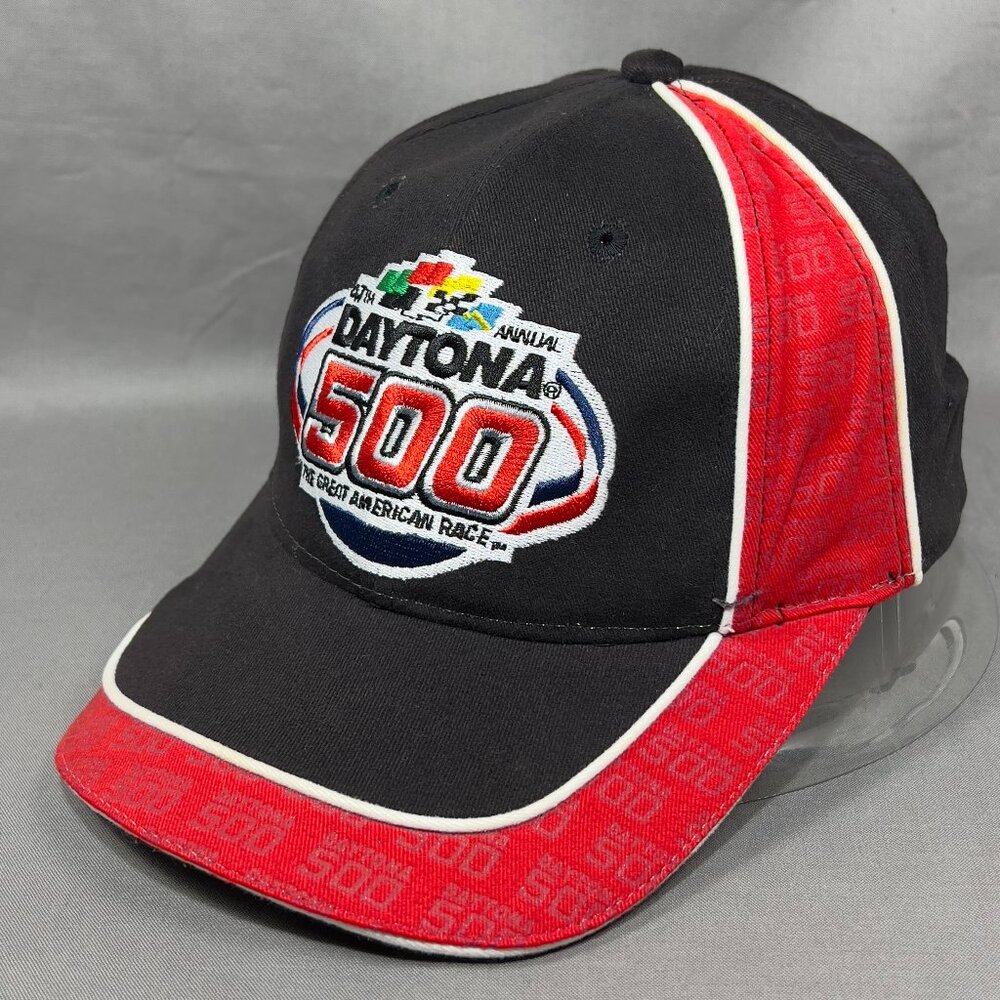 Daytona 500 Speedway NASCAR Strapback Hat Cap Motorsports Racing Black Dad Mens